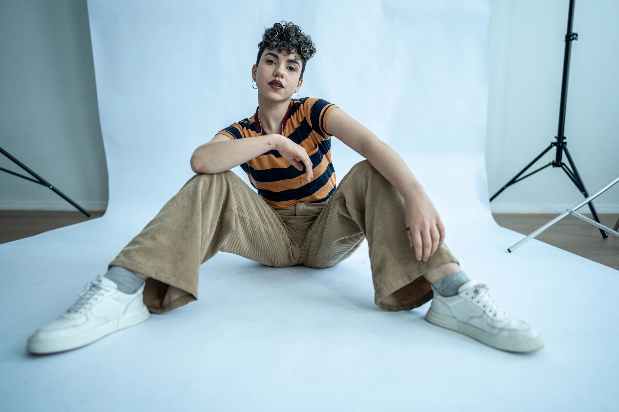 editorial luxury streetwear fashion photography neutral background