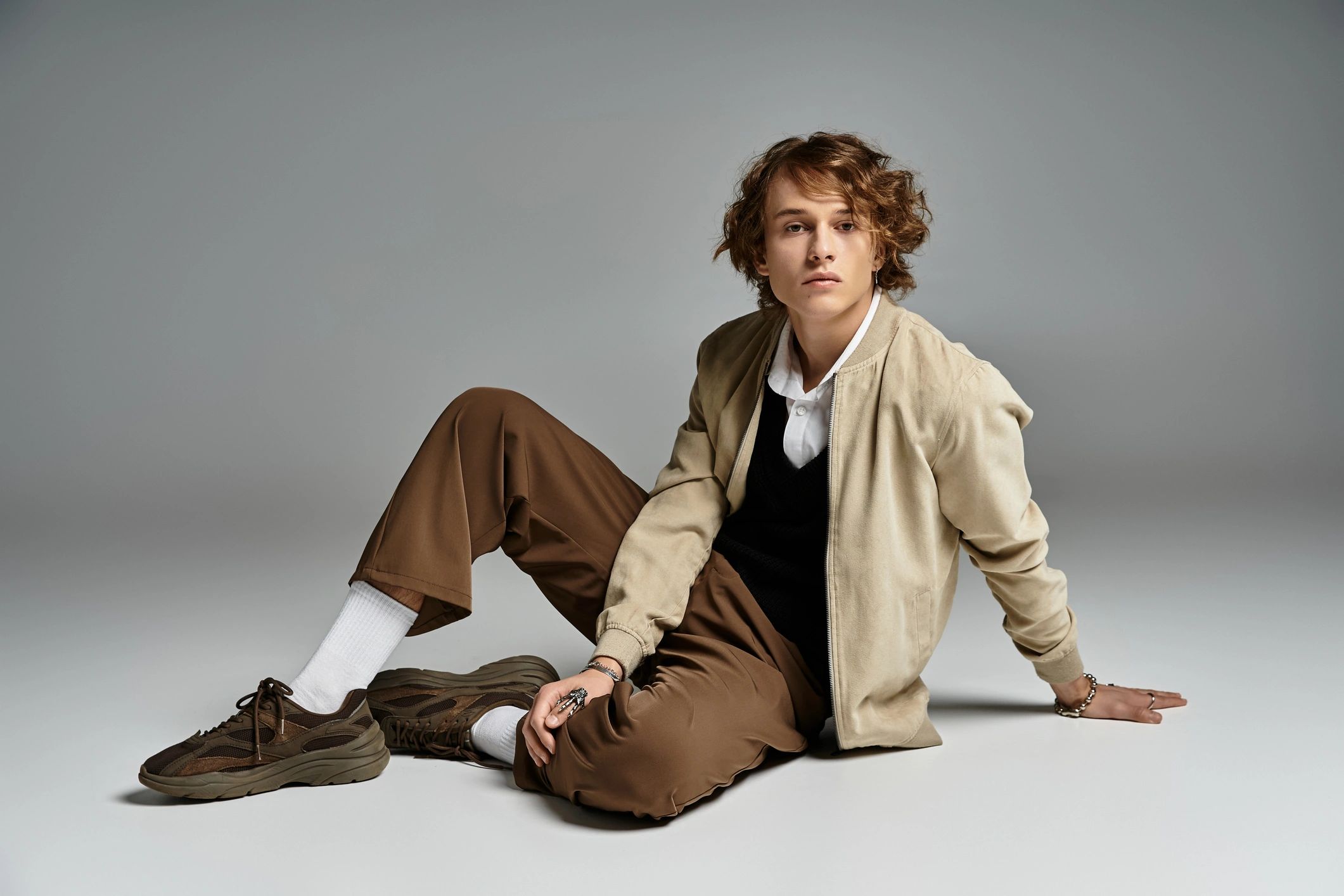 editorial luxury streetwear fashion photography neutral background